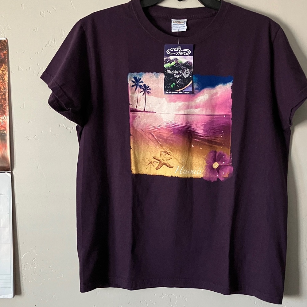 Hawaii Graphic Purple Tee by Crazy Shirts